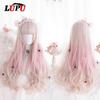 Halloween Long Curly Hair Lolita Wig Women's Synthetic Hair Heat-Resistant Fiber Red Blond Black Blue Pink Wig Cosplay