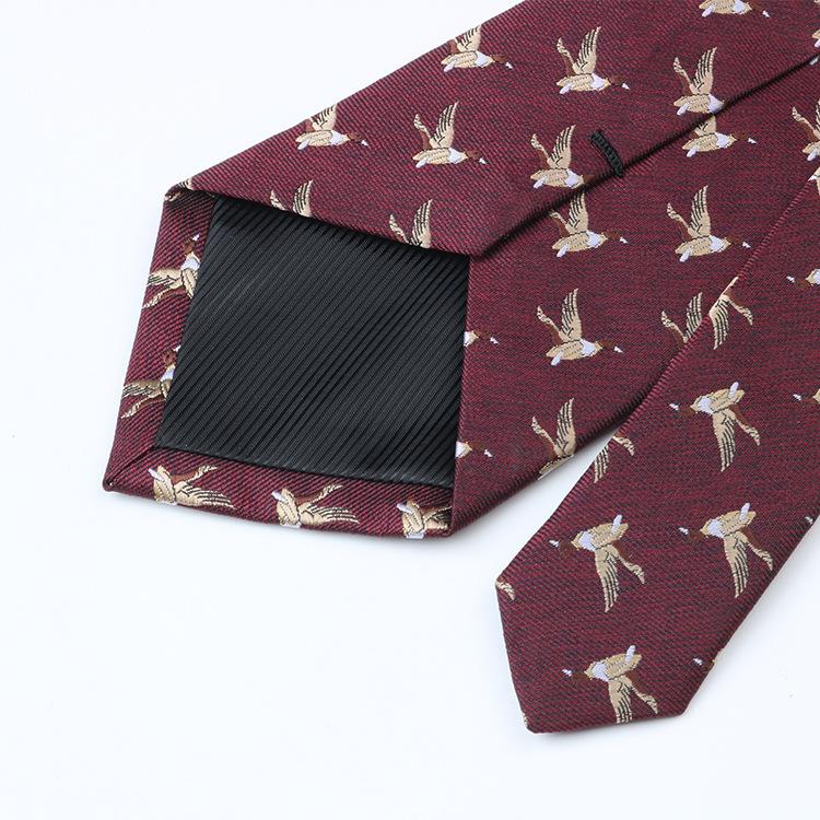 Tie Wedding Groom Business Men Retro Pattern Dress Burgundy Hand Style 8Cm Hand Tie
