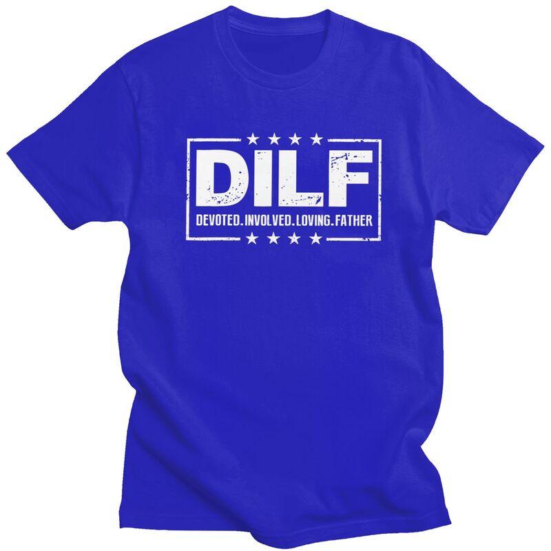 Индивидуальные DILF Преданный Вовлеченный Любящий Отец Папа Папа Футболки Мужские Хлопковые Футболки Футболка Модная Футболка Одежда