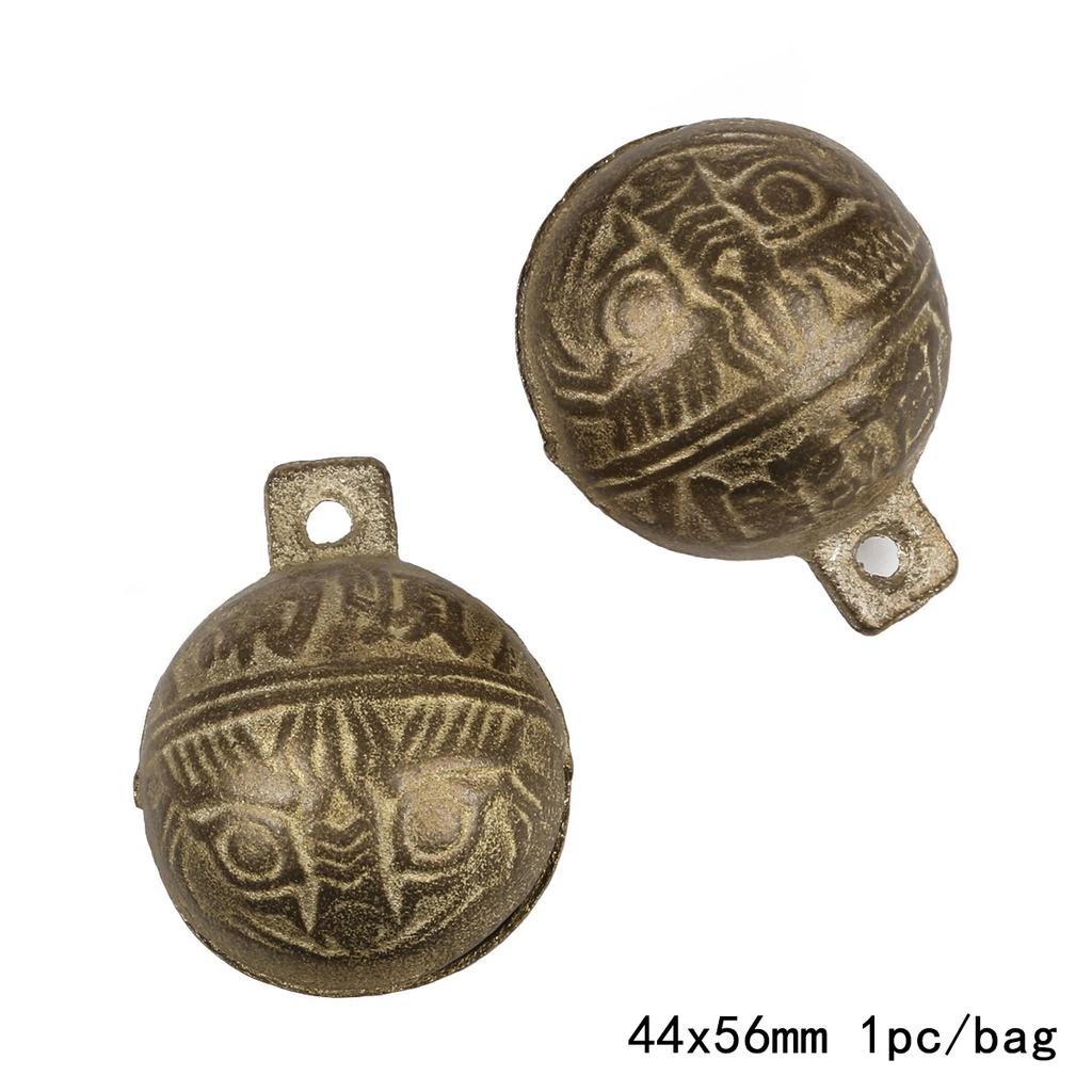 1-15pcs Vintage Tiger Head Brass Bells 13 Sizes Ethnic Copper Small Bell For Key Chain Pet Collar Crafts DIY Supplies Home Decor