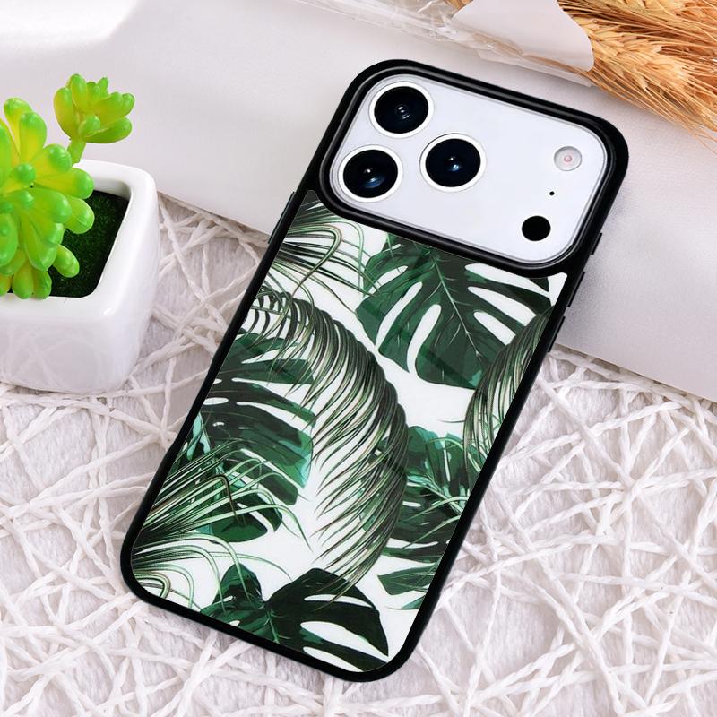 Листья Монстеры Тропический Лист Ударопрочный Чехол для Телефона для iPhone 17 Air 16e 15 11 12 14 13 Pro Max Чехол Coque