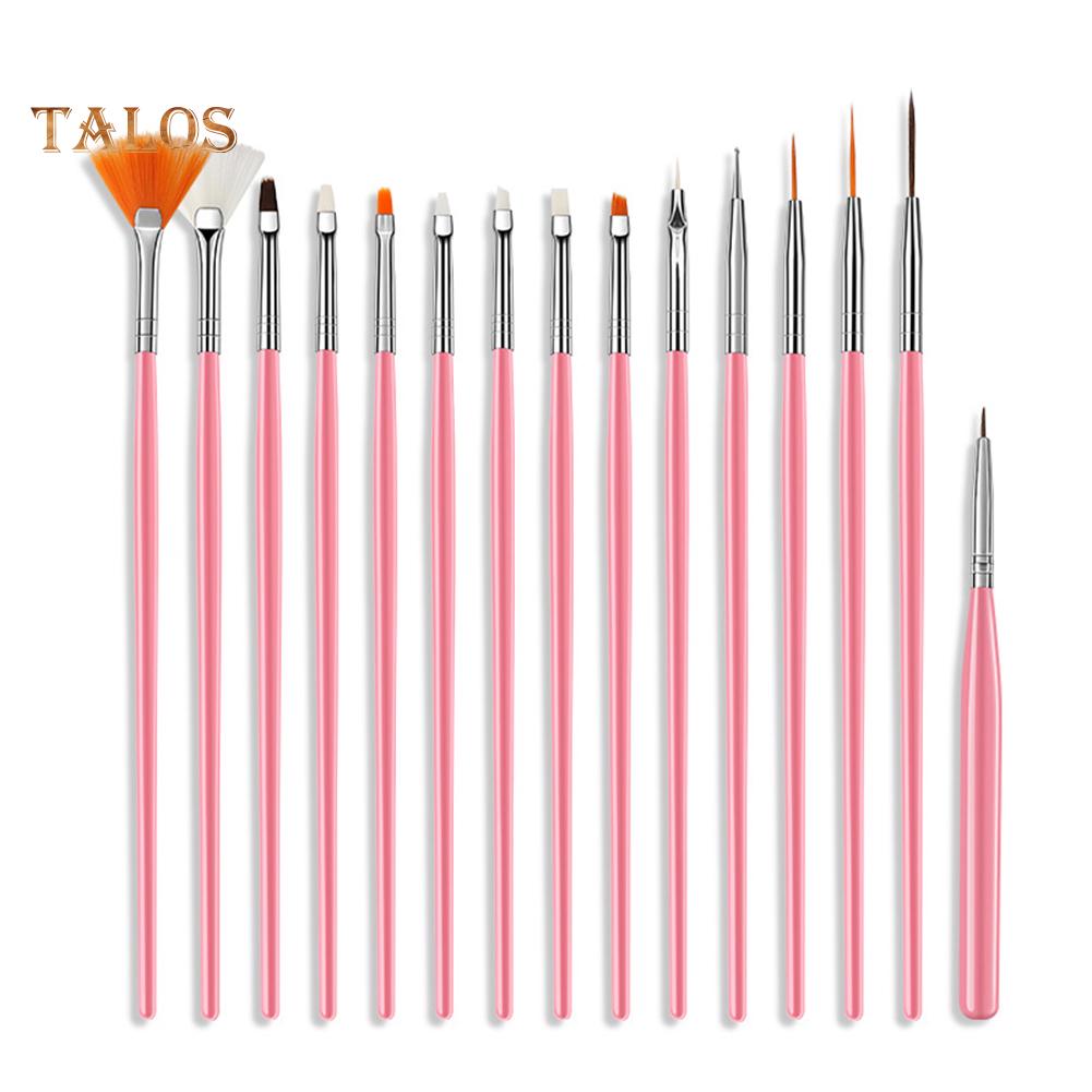 TMS 15 шт., крючок для дизайна ногтей, точечная ручка для рисования, кисти для макияжа, маникюрный инструмент