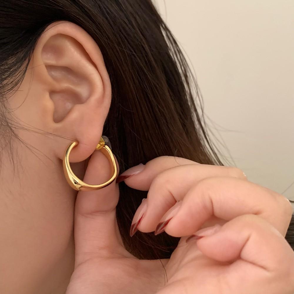 Геометрические серьги-кольца в корейском стиле: Элегантные, Универсальные Украшения для Ушей для Женщин и Студенток