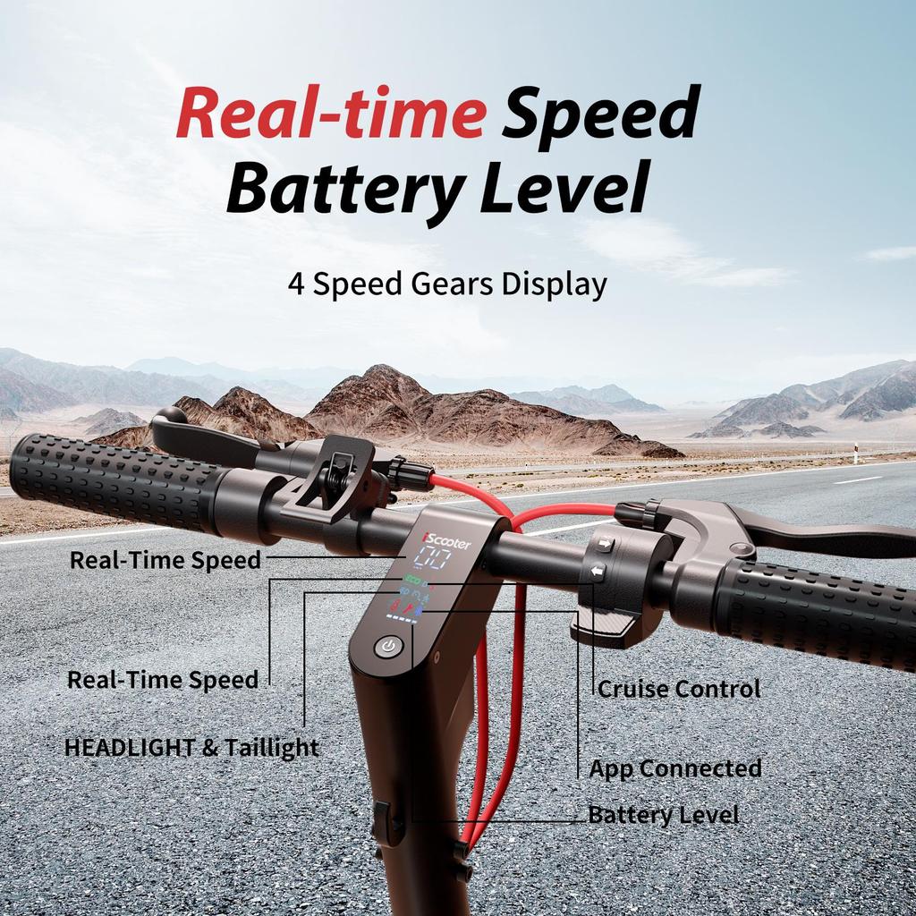 iScooter Электрический скутер W8 9,3-дюймовые шины 48 В 10,4 Ач аккумулятор 500 Вт двигатель 30-40 км запас хода 40 км/ч максимальная скорость двойная подвеска