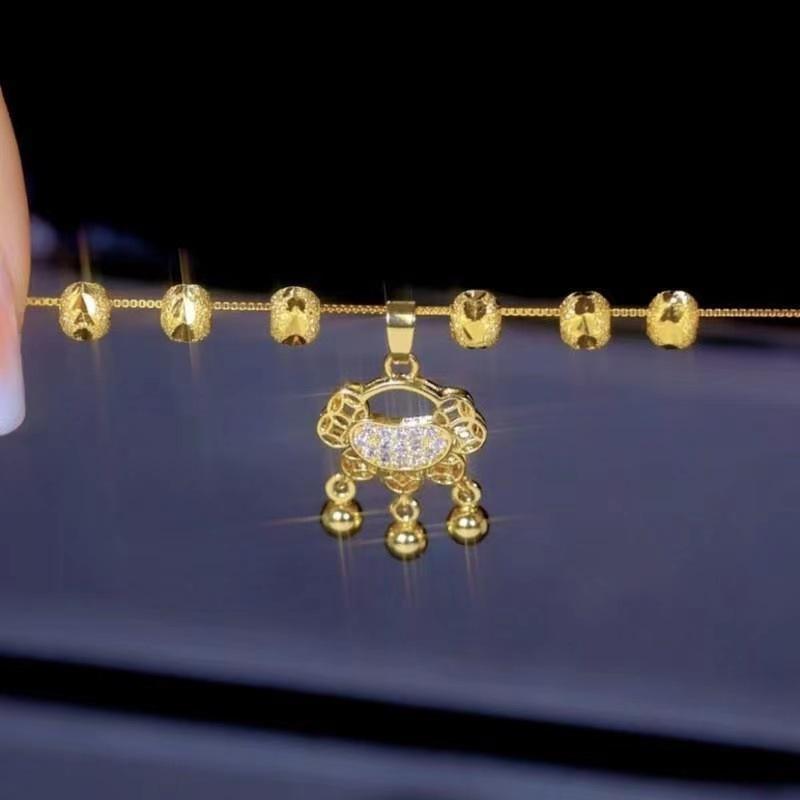 Lucky Lucky Beads Ping An Lock ожерелье для женщин высокого класса легкая роскошная модная цепочка на ключицу