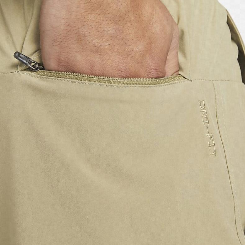 Nike Шорты для тренировок по легкой атлетике с высокой талией, однотонные, мужские, цвета хаки DV9331-276