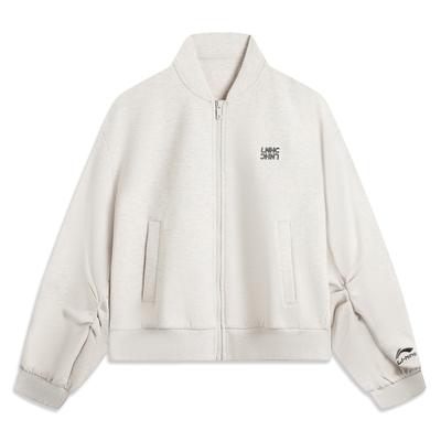 Li Ning Sports Lifestyle Series High Street American Vintage Letter Zipper Удобная дышащая универсальная свободная куртка Женские куртки AWDV418-1