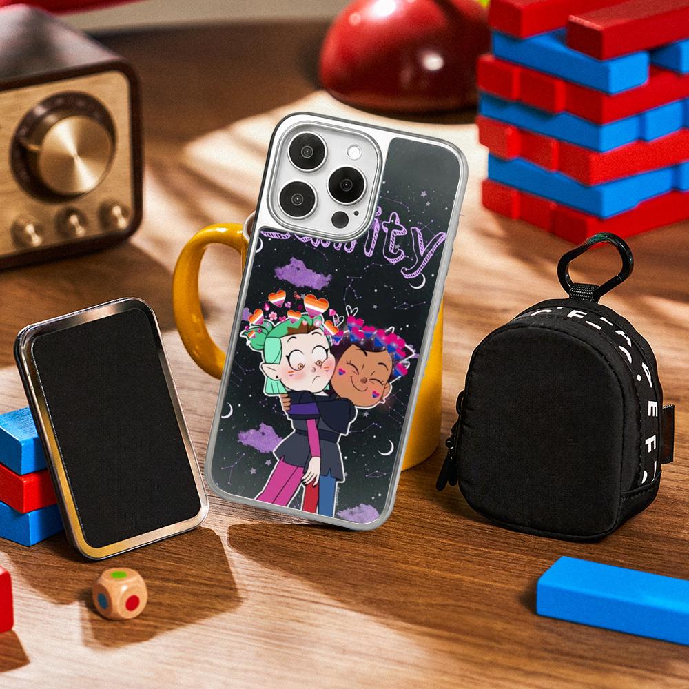 Super Hot The Owl Houses cartoon Phone Case for iPhone 16 15 14 13 12 11 Pro Max Sheepskin Silver-edged protective case