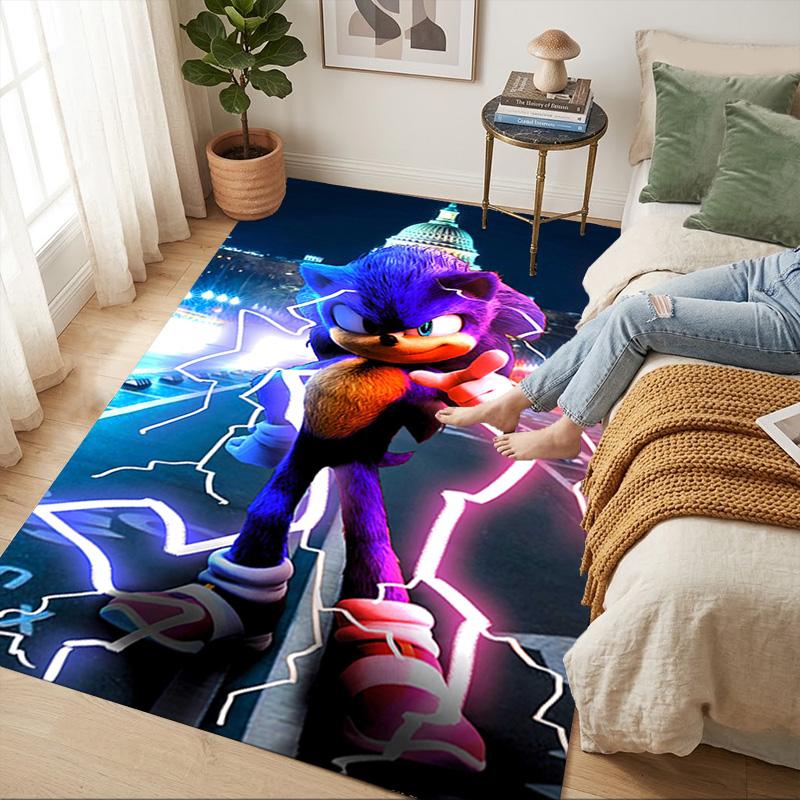 Sonic Living Room Nonslip Area Rug Soft Carpet For Bedroom Game Playroom Sofa Office Home Decor Doormat Christmas Gift C93037
