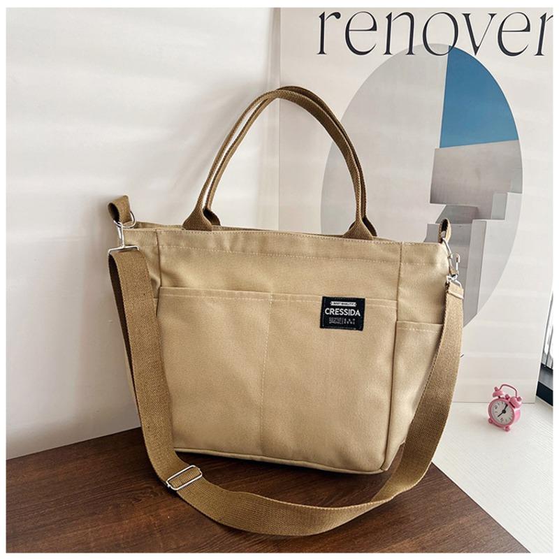 Canvas Bag Women's New Trendy Versatile School Handbag Shopping Large-capacity Make-up Book Bag