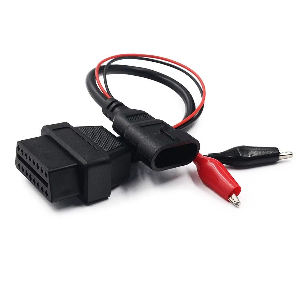 Black OBDII Connector Adapter 3Pin to 16Pin OBD2 Plug Adapter Diagnostic Cable Adapter For Lancia