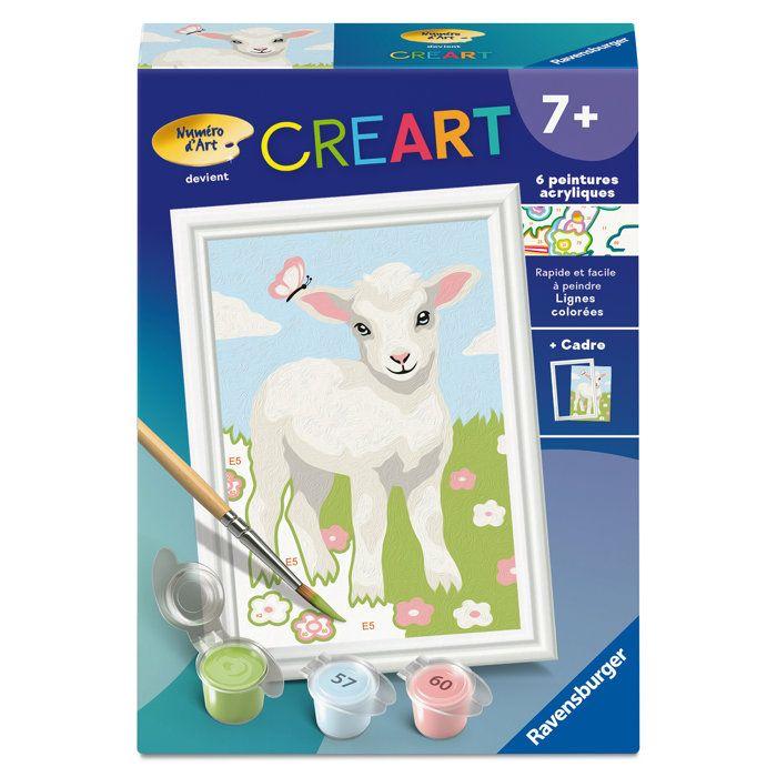 Ravensburger – CreArt Kids 8x12cm – Numéro d'Art – Mouton – Kit de peinture par numéros – Dès 7 ans – 12023215