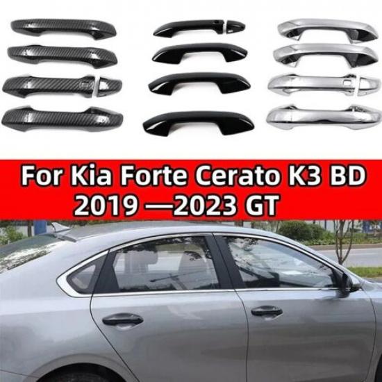 Chrome Carbon Fiber Car Door handle Cover Trim For Kia Forte K3 BD - GT