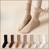 Female Spring and Autumn Thickened Pure Cotton Pure Color All Match Sports Socks