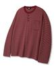 TRILLION Thin Stripe Pocket Henley Neck Long Sleeve_4Color