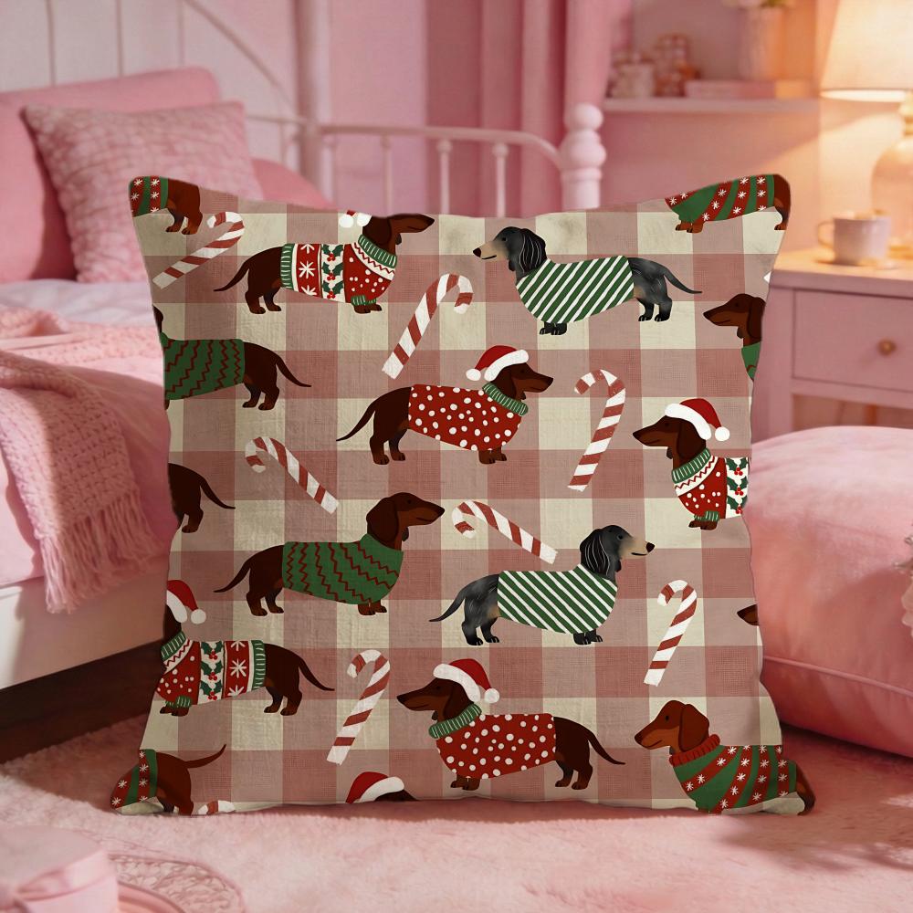AnimalSausage dogS Cushion Cover Premium Comfort Reversible Pillow Cove Two in One Design for Any Room Car Interior