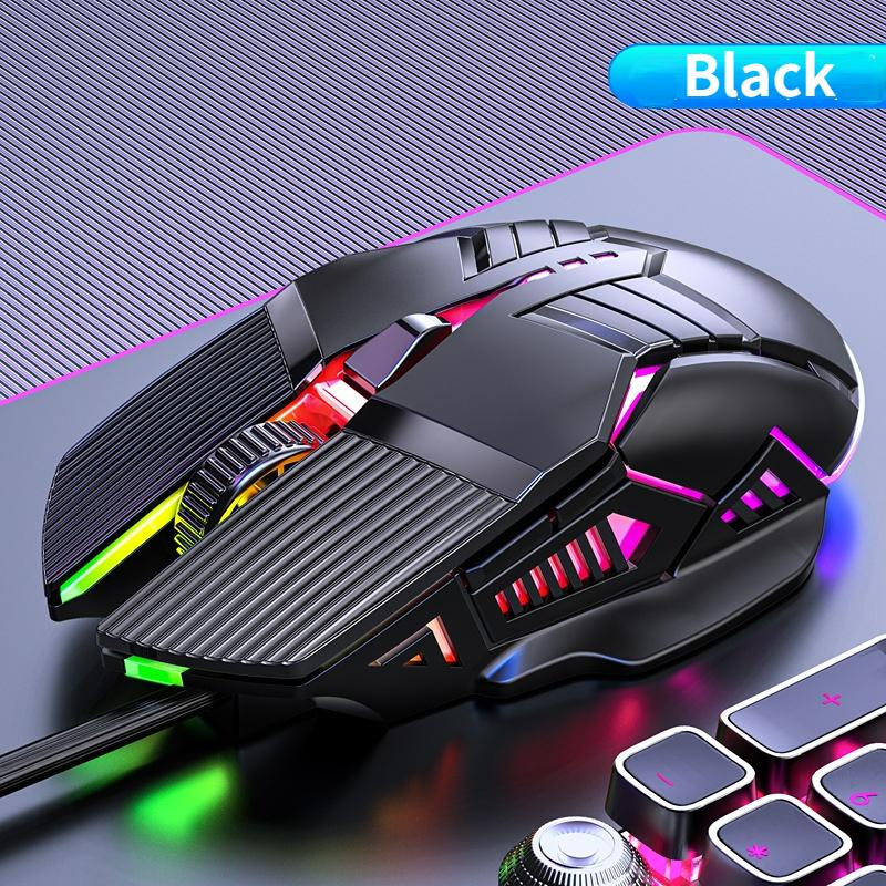 Проводная игровая мышь USB-мышь игровая RGB геймерская мышь 6 кнопок со светодиодной подсветкой бесшумные мыши для ПК портативного компьютера HMM