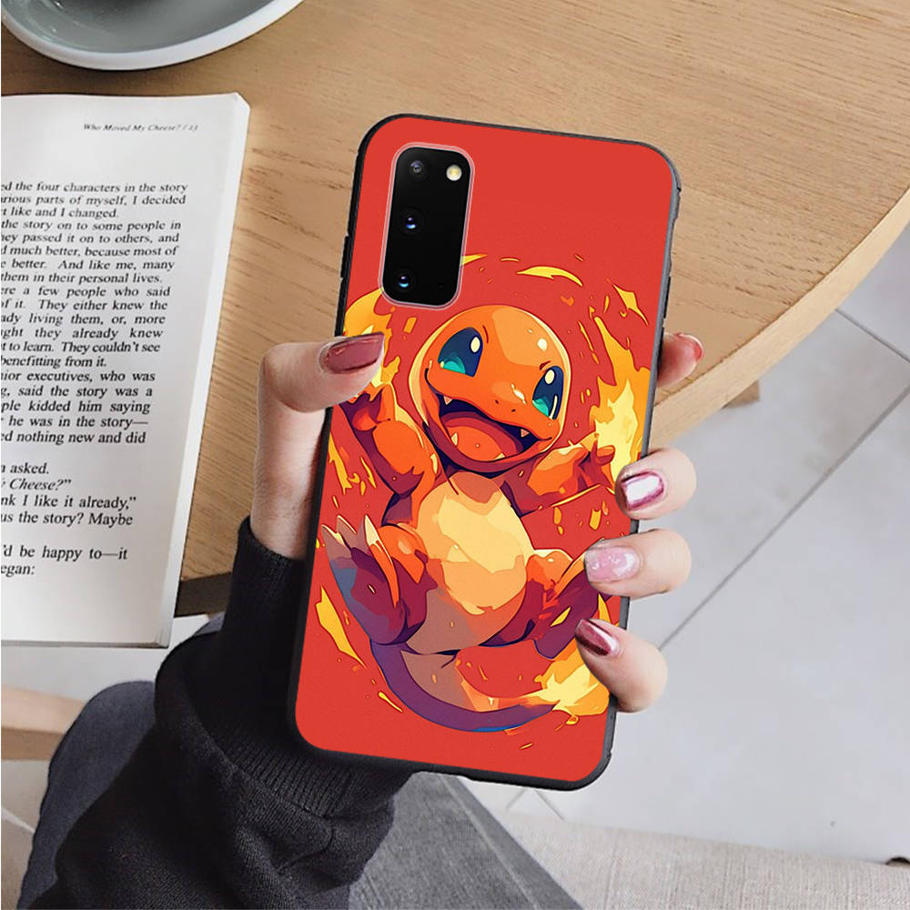 Чехол AP3 Charmander Pokemon Black для iPhone 16 15 Plus 14 13 12 11 Pro 8 7 6S SE 5S X XR XS Max Realme C30 C33 C31 9I Huawei Y8P Y9 Sofe Cover