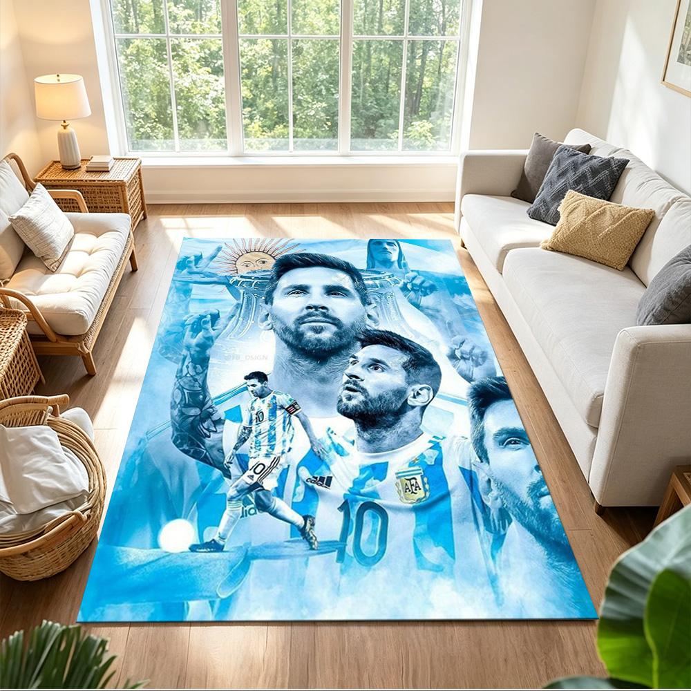 Football Messi Floor Mat Design for Decorate room Living Rooms Hallway Entryway Anti-slip Rug Anime Office Decor Wedding Party Gift