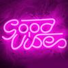 Good Vibes Neon Sign Led Word Usb Light Acrylic Lamp Bedroom Bar Decor Party