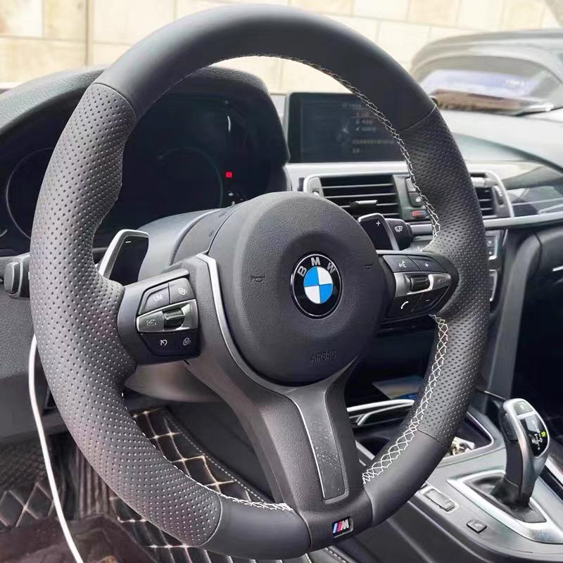 Ручная прошивка Кожаная Накладка на Руль Автомобиля Для BMW M Sport F30 F31 F34 F10 F11 F07 X1 X2 X3 F25 F32 F33 F36 F48