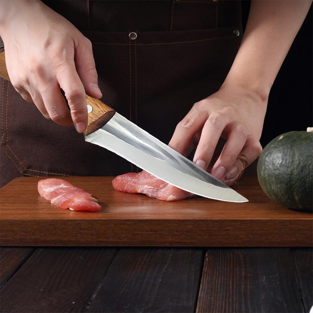 Stainless Steel Kitchen Knife Meat Cleaver Boning Chef's Knife Butcher Fruit Knives Cutter with Sheath