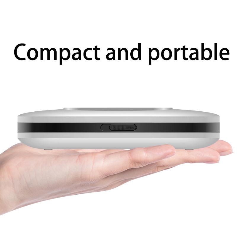 Convenient white and black two-color record player portable CD Walkman Smart Bluetooth player portable fetus machine
