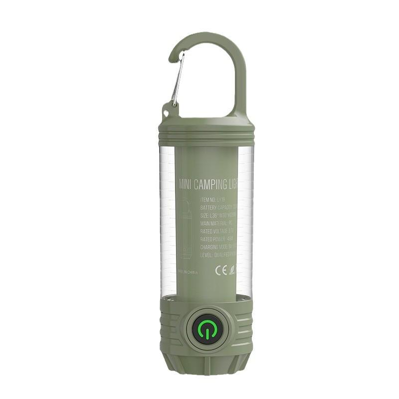 LED Camping Lantern with Three-Color Modes, Type-C Charging, Emergency Flashlight, and Atmosphere Light