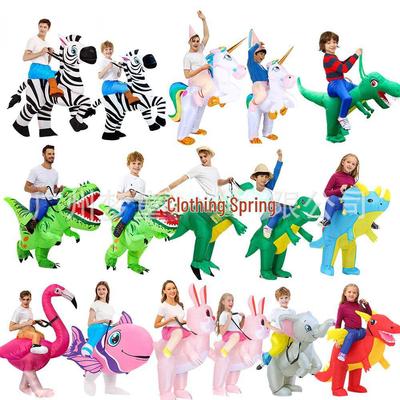 Надувной костюм динозавра и кролика фламинго на Хэллоуин: Забавный реквизит для выступлений с животными