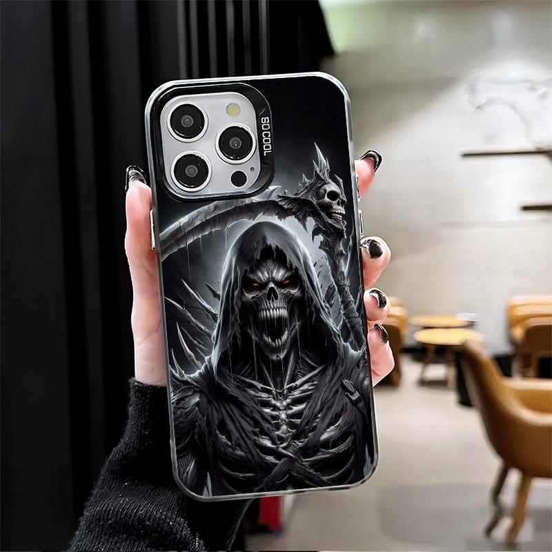 Смерть Жнец Череп Коса Мягкий Чехол для Телефона для iPhone 15 16 17 Pro Max 17Air 16E 14 Plus 13 12 Mini Ударопрочный Чехол Задняя Крышка Sh