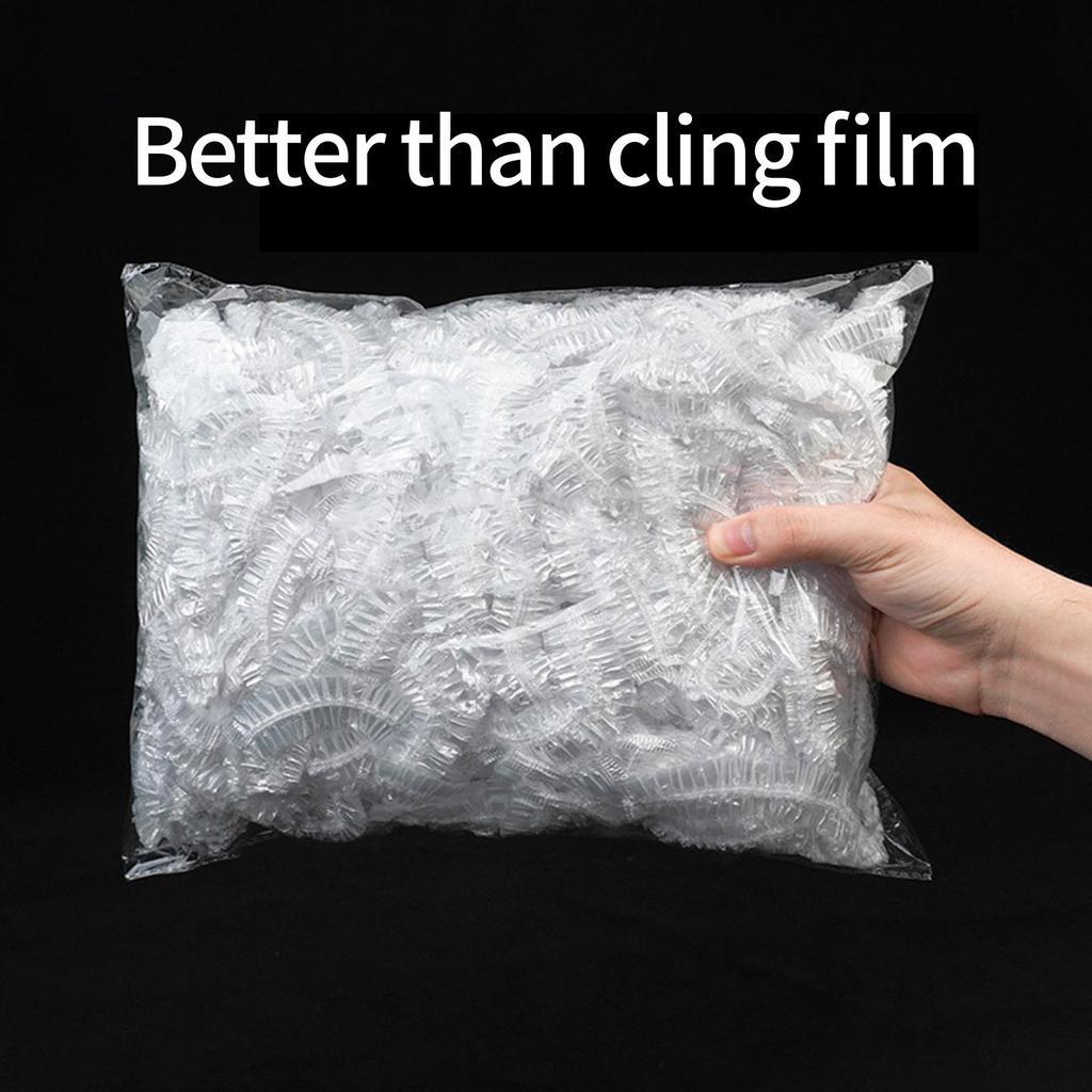 100 шт. пластиковые крышки для мисок, крышки для пищевых продуктов, крышки для чаш для расстойки хлеба, пластиковые крышки для мисок с эластичными резинками, многоразовые пакеты для хранения свежих продуктов