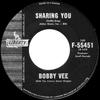 7inch Record BOBBY VEE - Sharing You / In My Baby's Eyes F55451 LIBERTY 1962 Canada Pop Used