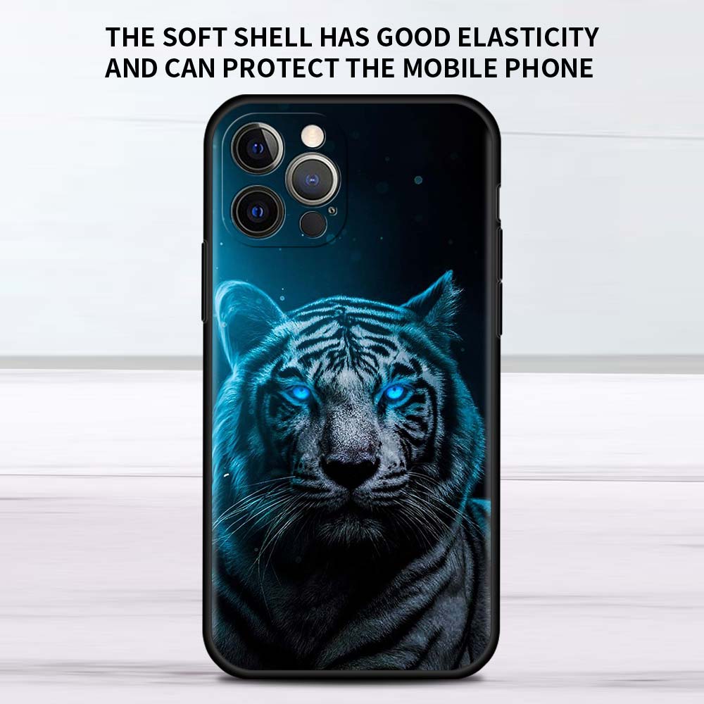 Роскошный чехол Tiger Lion для Apple iPhone 11 13 12 Pro 7 XR X XS Max 8 6 6S Plus 5 14 SE 2020 13Pro черный чехол для телефона Capa