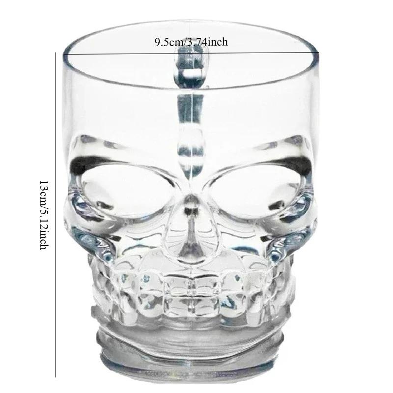 Classcial Pirate partner beer cup crystal glass Creative skull face bone with handle drinking wine Vodka Essential Bar KTV