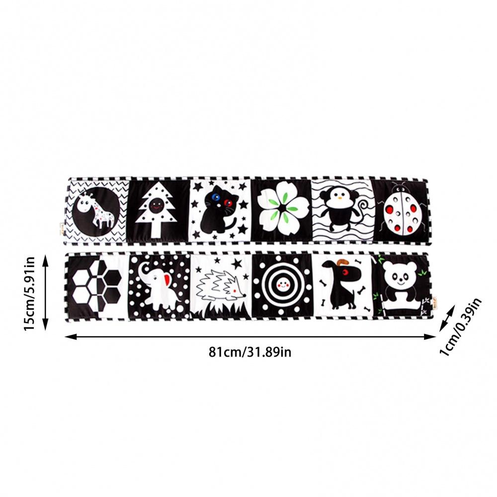 Black White Series Cloth Book Cribs Pram Use Clip On Animal Cloth Book Toys Montessori Baby Visual Stimulation Card Toys