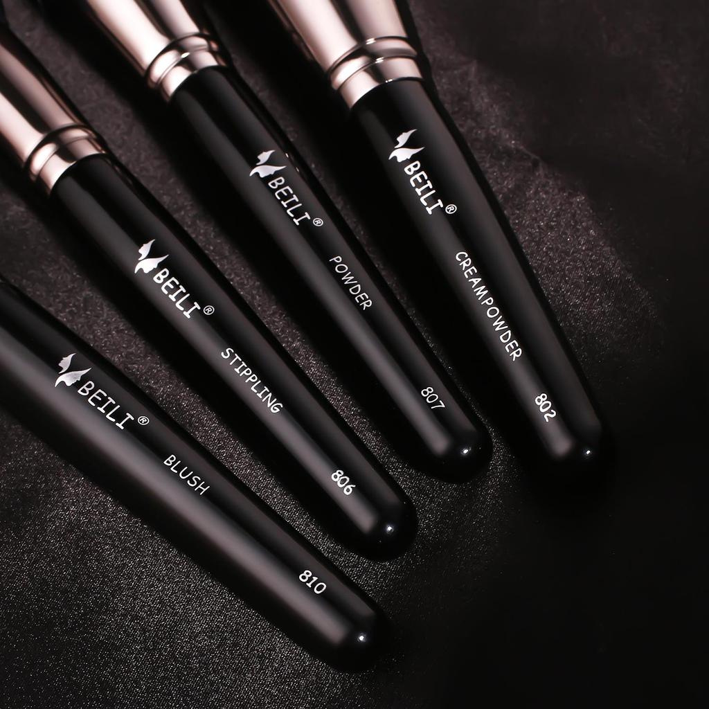 BEILI Профессиональный набор кистей для макияжа, 25/15 шт., премиальная синтетическая основа кабуки, пудра для лица, румяна, консилеры, тени для век, набор кистей для макияжа