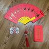 Tassel Fan Shape Red Envelope 6/10 Slots Fan Shape HongBao New Year Money Pocket  Birthday