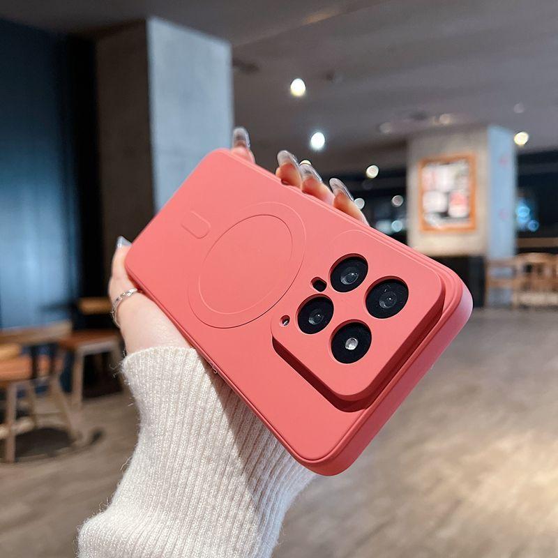 Простой однотонный матовый чехол с магнитной фиксацией Magsafe подходит для мобильного телефона Xiaomi Mi 14, всесторонний 15pro, противоударный, для Xiaomi 13pro