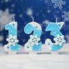 Blue Snowflake Birthday Frozen Candles 0-9 Number Cake Candle Princess Cake Topper Birthday Party Decoration Party Cake Supplies