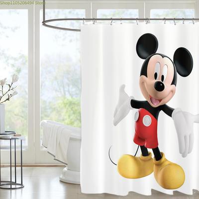 Mickey Bathroom Accessories Shower Curtain Sets Full Set Luxury Curtains Bath Waterproof