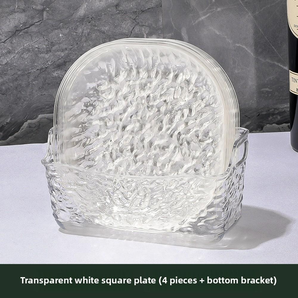 Набор тарелок для закусок в японском стиле, пластиковые разделенные сервировочные тарелки с основанием, тарелки для закусок и десертов для домашней кухни