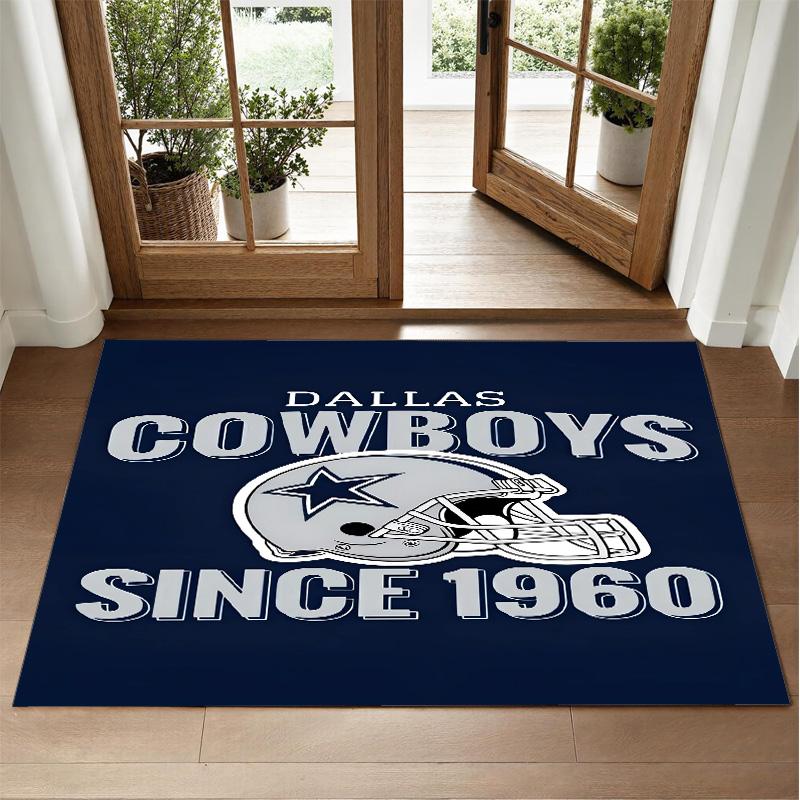 Коврик из кристаллического велюра с дизайном Dallas Cowboys, мягкий декоративный коврик для спальни, прихожей