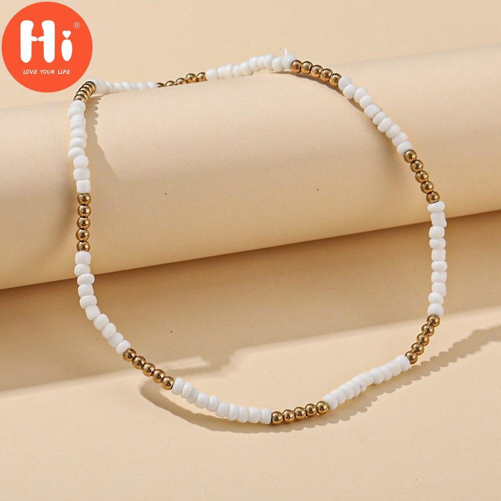 Привет, корейская мода, красочные бусины, цветок, ожерелье из бисера для женщин, богемные бусины, цепочка на ключицу, колье, ожерелье, ювелирные изделия