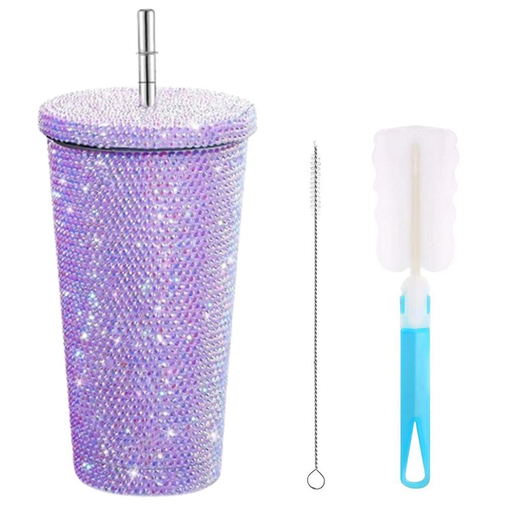 Insulated Glitter Coffee Cup Double Layer Stainless Steel Water Bottle Girl