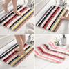 Color Wavy Flocking Floor Mat Home Living Room Bedroom Square Carpet Bathroom Toilet Absorbent Non-slip Foot Mat