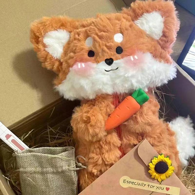 Мультяшный лис плюшевый пенал милые животные пушистые школьные принадлежности мягкая сумка для хранения канцелярских принадлежностей подарки для студентов