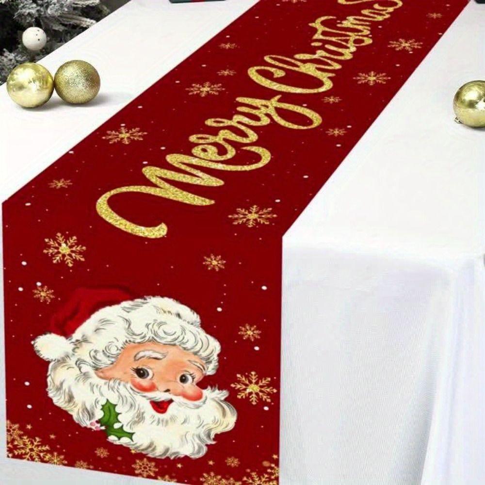 Snowman Christmas Table Runner Elk Merry Christmas Decorations New Christmas Tablecloth  Home Decor
