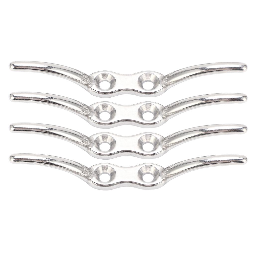 4 Pcs Rope Cleat Hook Stainless Steel Corrosion Resistance Durable Flagpole Boat Column Fixed Cleats150mm
