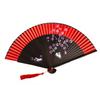 Bamboo Folding Fan with Tassels Chinese Style Portable Summer Hand Held Fan Decoration Dance Performance Props Party Costume Accessories