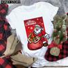 Kawaii Cartoon Merry Christmas Tree Graphics Women T-Shirts 90S Summer Short Sleeves Loose Round Neck Female Y2K Tops